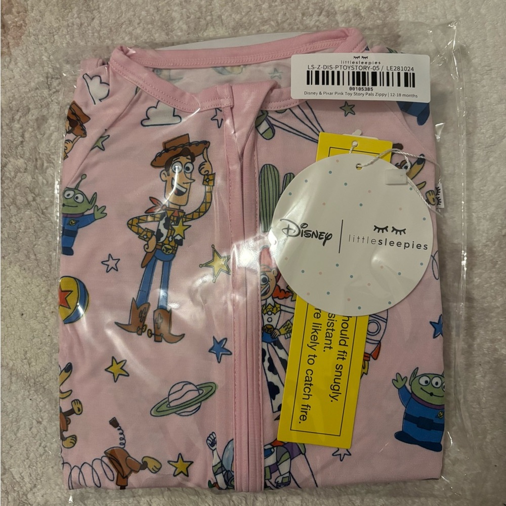 Little Sleepies Pink Toy Story zippy 12-18M